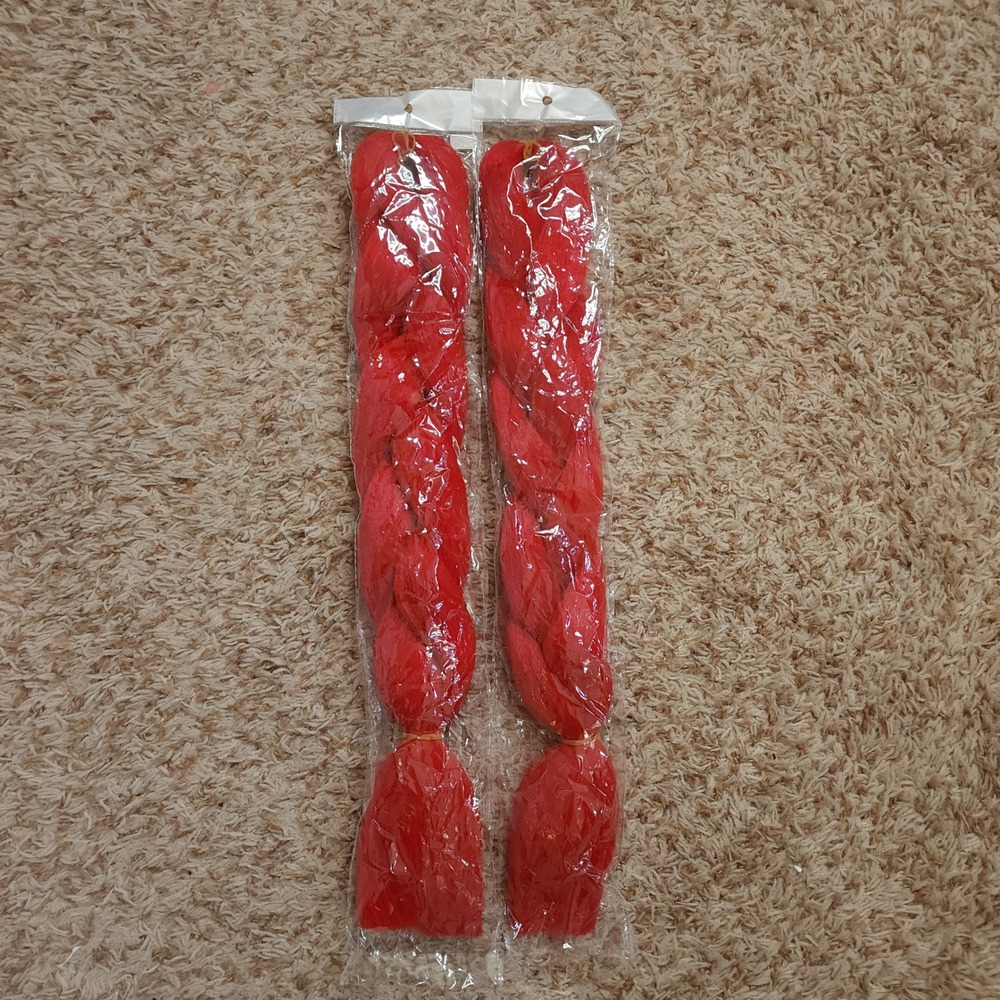 Unbranded Braiding Hair Women OS Red Jumbo Synthetic Extensions 2 Pack 22in